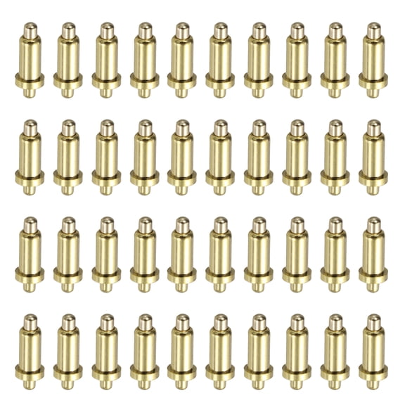 Uxcell 40Pcs 5.5mm Gold Plated Spring Loaded PogoPins, Copper Header Thimble Current Test Pin Double-Spring Type Probes Connector Replacement