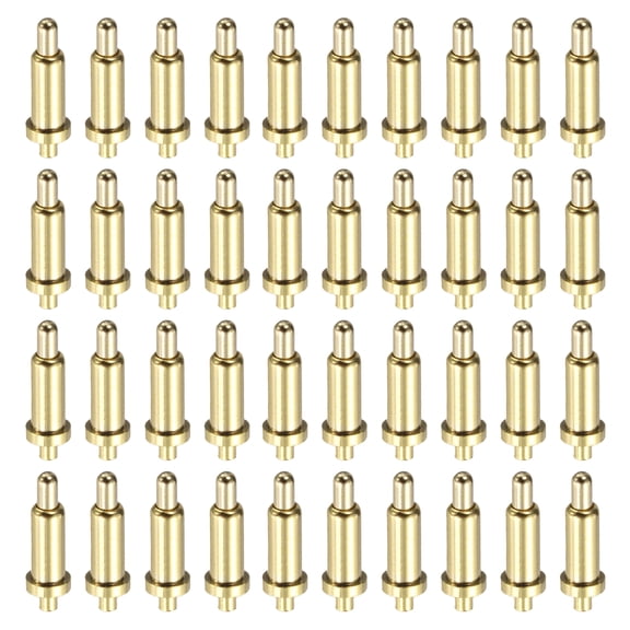 Uxcell 40Pcs 5.5mm Gold Plated Spring Loaded PogoPins, Copper Header Thimble Current Test Pin Plug-In Type Probes Connector Replacement