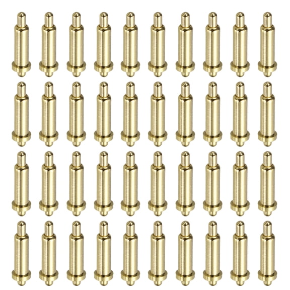 Uxcell 40Pcs 7.5mm Gold Plated Spring Loaded PogoPins, Copper Header Thimble Current Test Pin Double-Spring Type Probes Connector Replacement