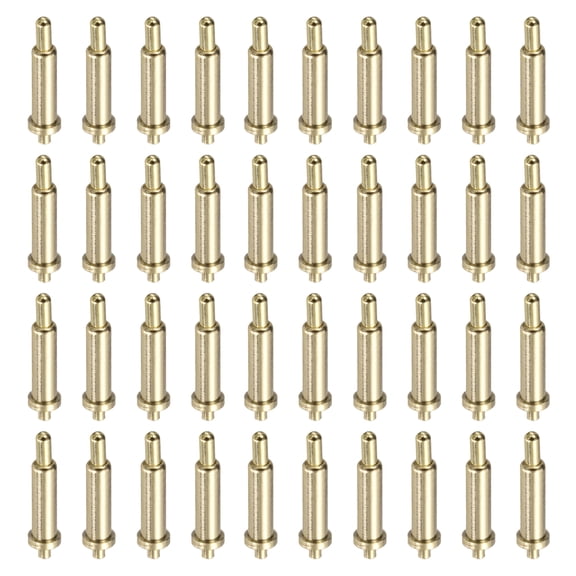 Uxcell 40Pcs 7.5mm Gold Plated Spring Loaded PogoPins, Copper Header Thimble Current Test Pin Plug-In Type Probes Connector Replacement