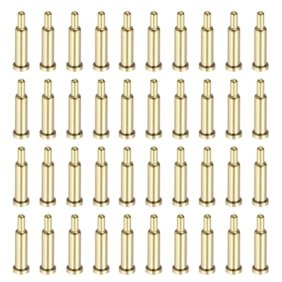 Uxcell 40Pcs 7mm Gold Plated Spring Loaded PogoPins, Copper Header Thimble Current Test Pin Probes Connector Replacement