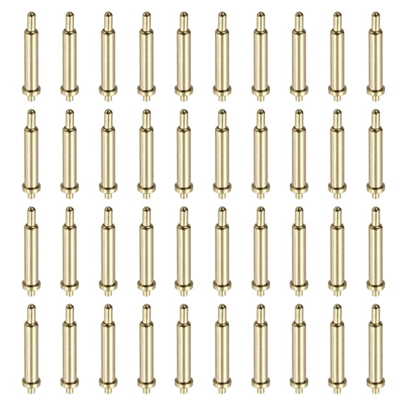 Uxcell 40Pcs 9.5mm Gold Plated Spring Loaded PogoPins, Copper Header Thimble Current Test Pin Plug-In Type Probes Connector Replacement