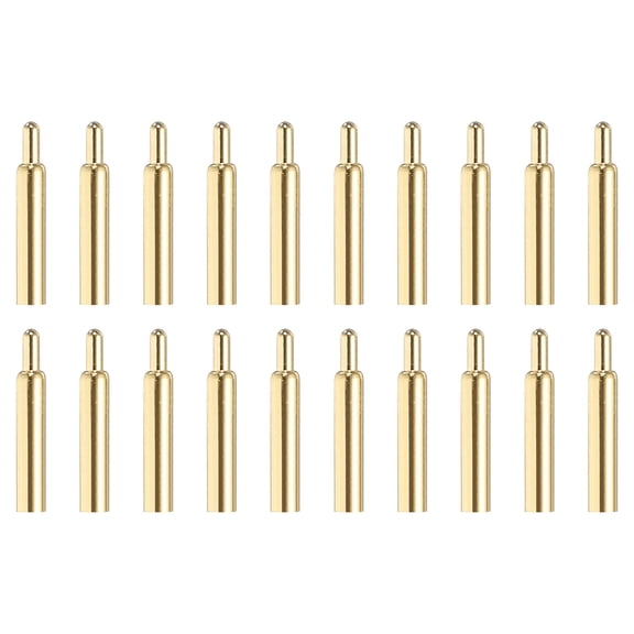 Uxcell 40Pcs 9mm Spring Loaded PogoPins, Gold Plated Copper Header Thimble Current Test Pin Probes Connector Replacement for Electricity Conduction