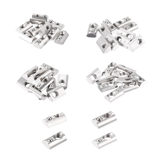 Item Slot Nut Spring Uxcell 40Pcs M3/M4/M5/M6 T Spring Nuts Half Round T Slot Nut Assortment ...
