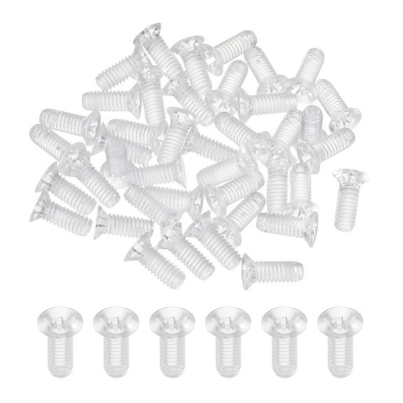 Uxcell 40Pcs M4x10mm Plastic Phillips Machine Screws, Insulated PC Countersunk Screws