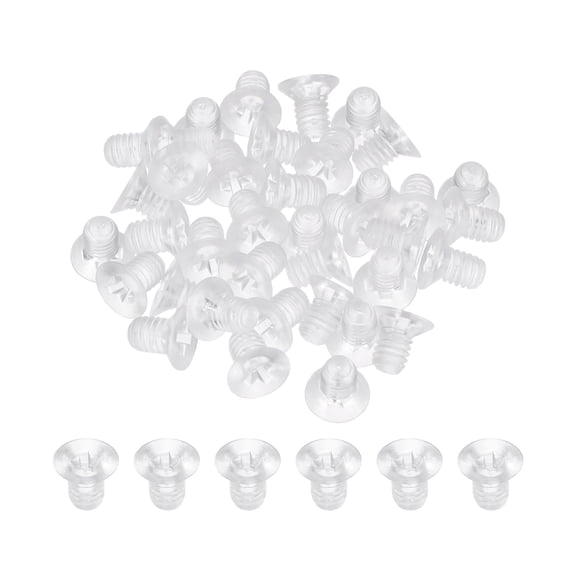 Uxcell 40Pcs M4x6mm Plastic Phillips Machine Screws, Insulated PC Countersunk Screws