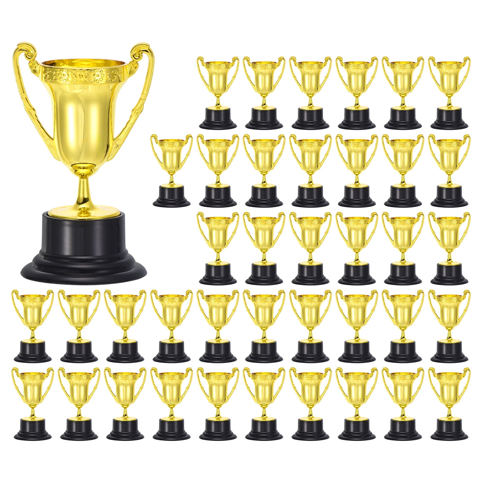 Mini Loop Trophy Uxcell 40Pcs Mini Gold Trophies Award Cups Plastic 3.3Inch Small Trophy ...