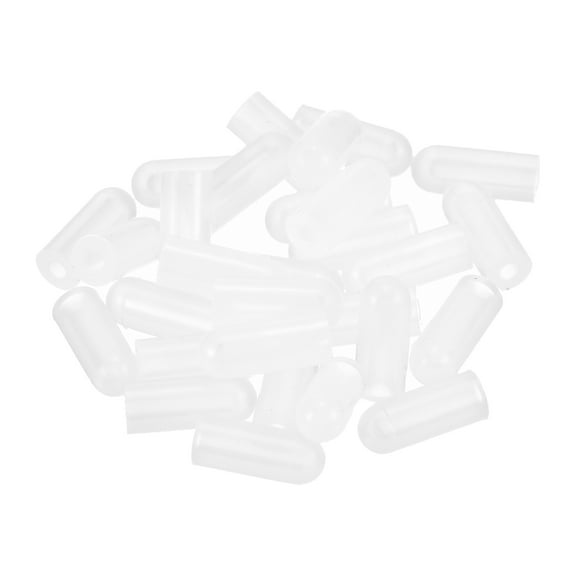 Uxcell 40Pcs Silicone End Caps 0.06" ID 0.31" Height Clear