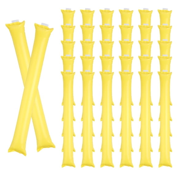 Uxcell 40Pcs Thunder Sticks, Thicken Cheering Team Spirit Stick Clapper, Cheerleading Plastic Inflatable Noise Makers for Sporting Events, Dance Party Favors, Concerts, Yellow