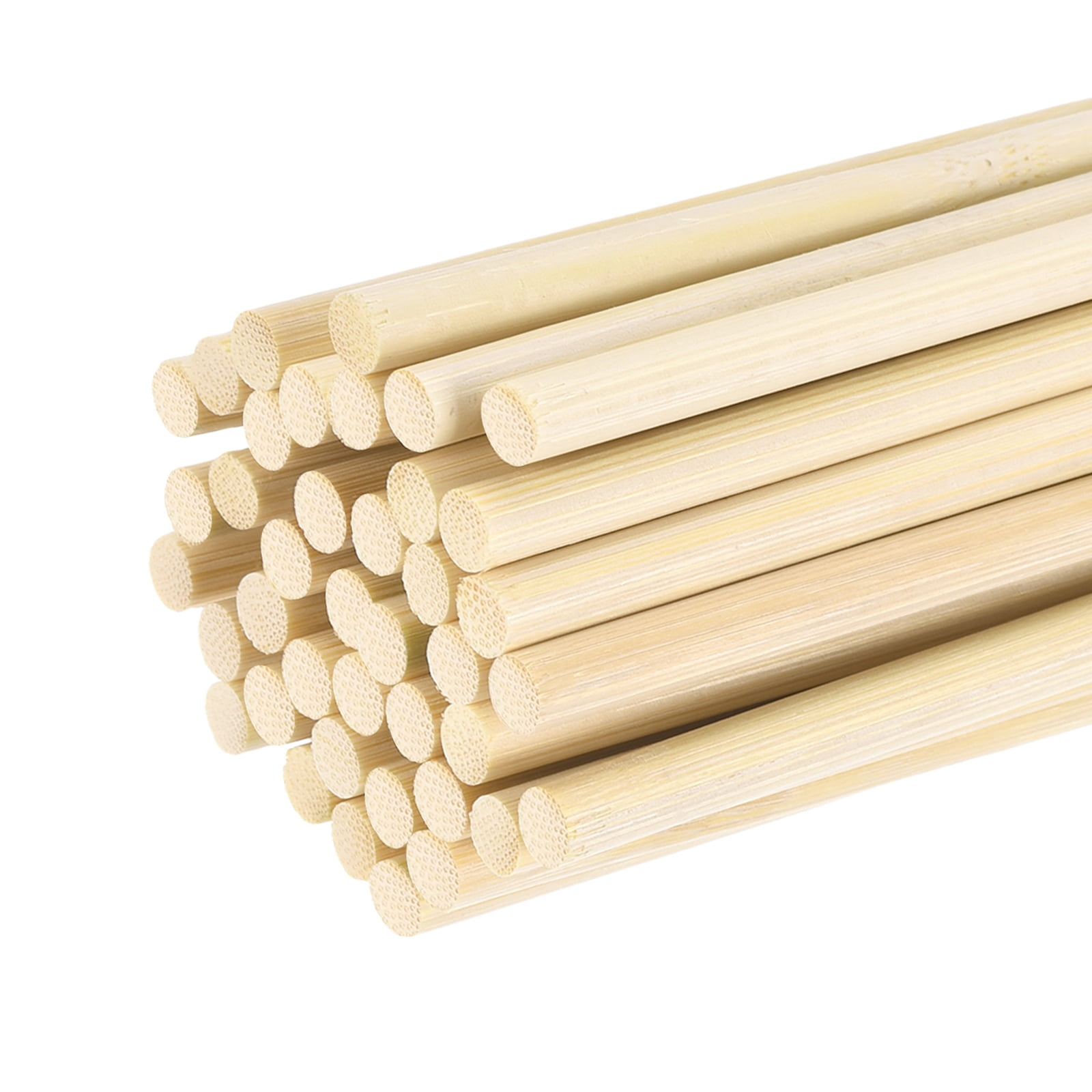 Uxcell 40Pcs Wooden Dowel Rods, 1/4 x 19.7 Inch Round Dowel Rod Wood Sticks Bamboo Stick for Arts Crafts Photo Booth Props DIY Building Model