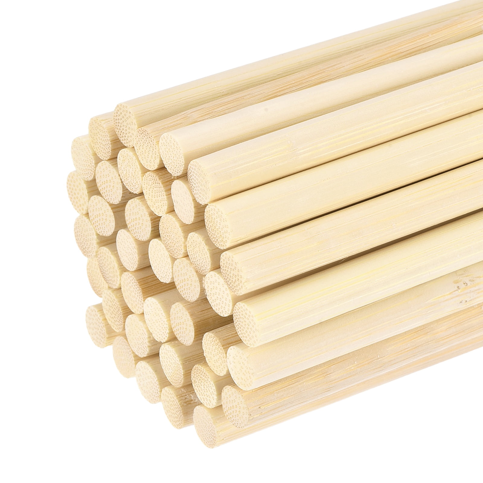 Uxcell 40Pcs Wooden Dowel Rods, 11/32 x 19.7 Inch Round Dowel Rod Wood Sticks Bamboo Stick for Arts Crafts Photo Booth Props DIY Building Model