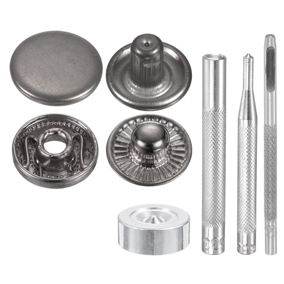 Uxcell 40Set 12.5mm Leather Snap Fastener Kit 2.72" Long w 4 Install Tools, Gun