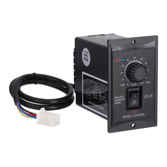Uxcell 40W 220V AC Motor Speed Controller, AC Motor Controller Forward Reverse Switch with B Female Plug for Automated Industrial Equipment Machinery