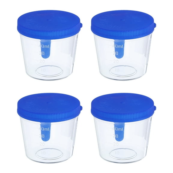 Uxcell 40mL Sample Cups Sample Containers Leak Proof Screw Cap for Lab Home Blue 4 Pack