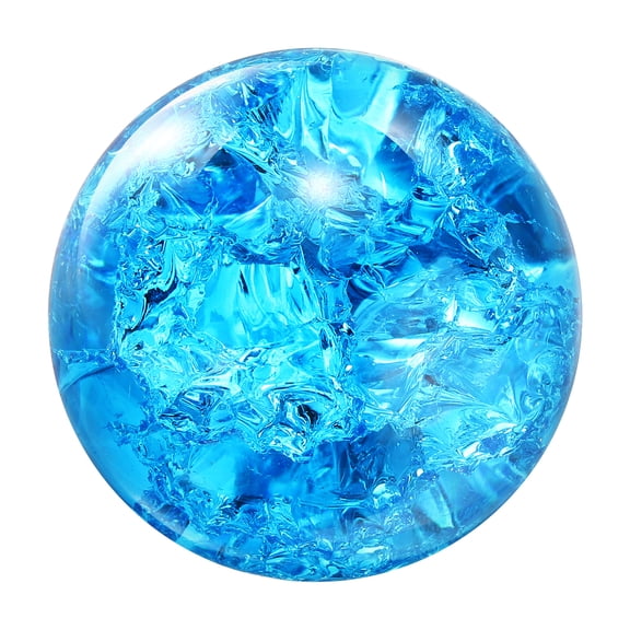 Uxcell 40mm/1.6" Crystal Sphere Ball Ice Cracked Glass Solid Decorative Sphere Crystal Ball Prop Ornament for Feng Shui Divination Tabletop Fountain Decoration, Lake Blue