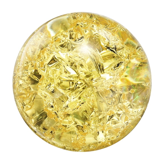 Uxcell 40mm/1.6" Crystal Sphere Ball Ice Cracked Glass Solid Decorative Sphere Crystal Ball Prop Ornament for Feng Shui Divination Tabletop Fountain Decoration, Yellow