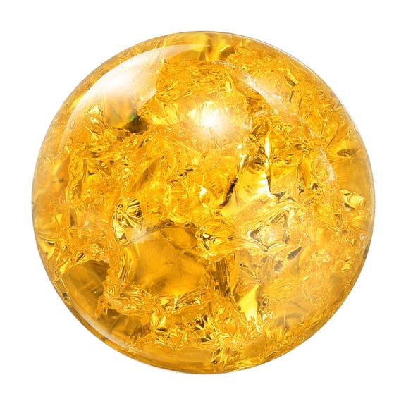Uxcell 40mm/1.6" Crystal Sphere Ball Ice Cracked Glass Solid Decorative Sphere Crystal Ball Prop Ornament for Feng Shui Divination Tabletop Fountain Decoration, Amber