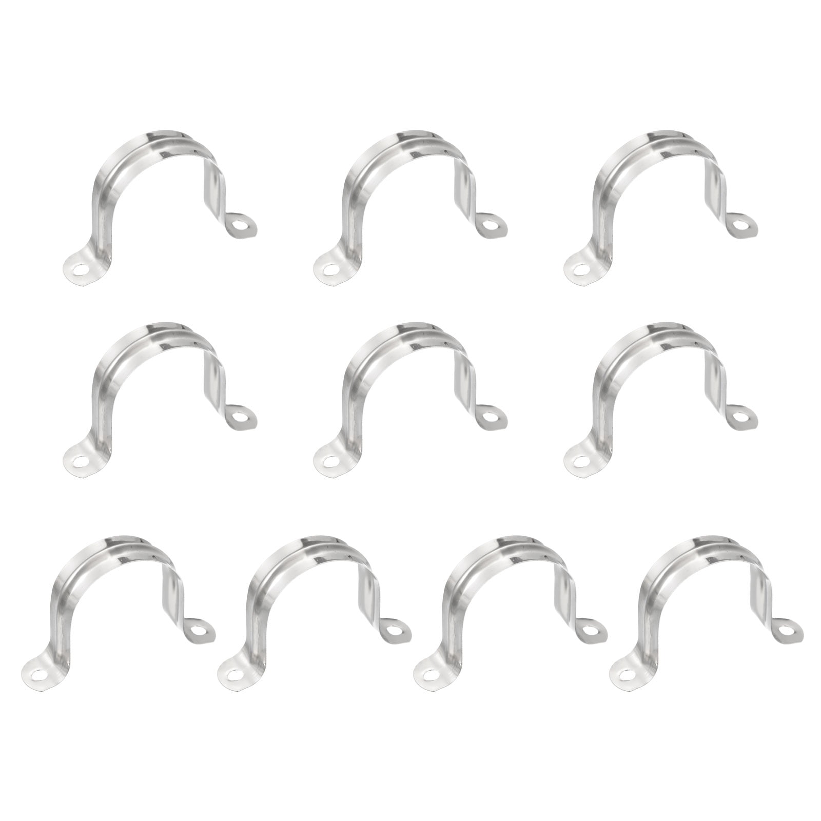Uxcell 40mm 2 Hole U shaped Rigid Pipe Straps Bracket Tube Clip 12 Pack