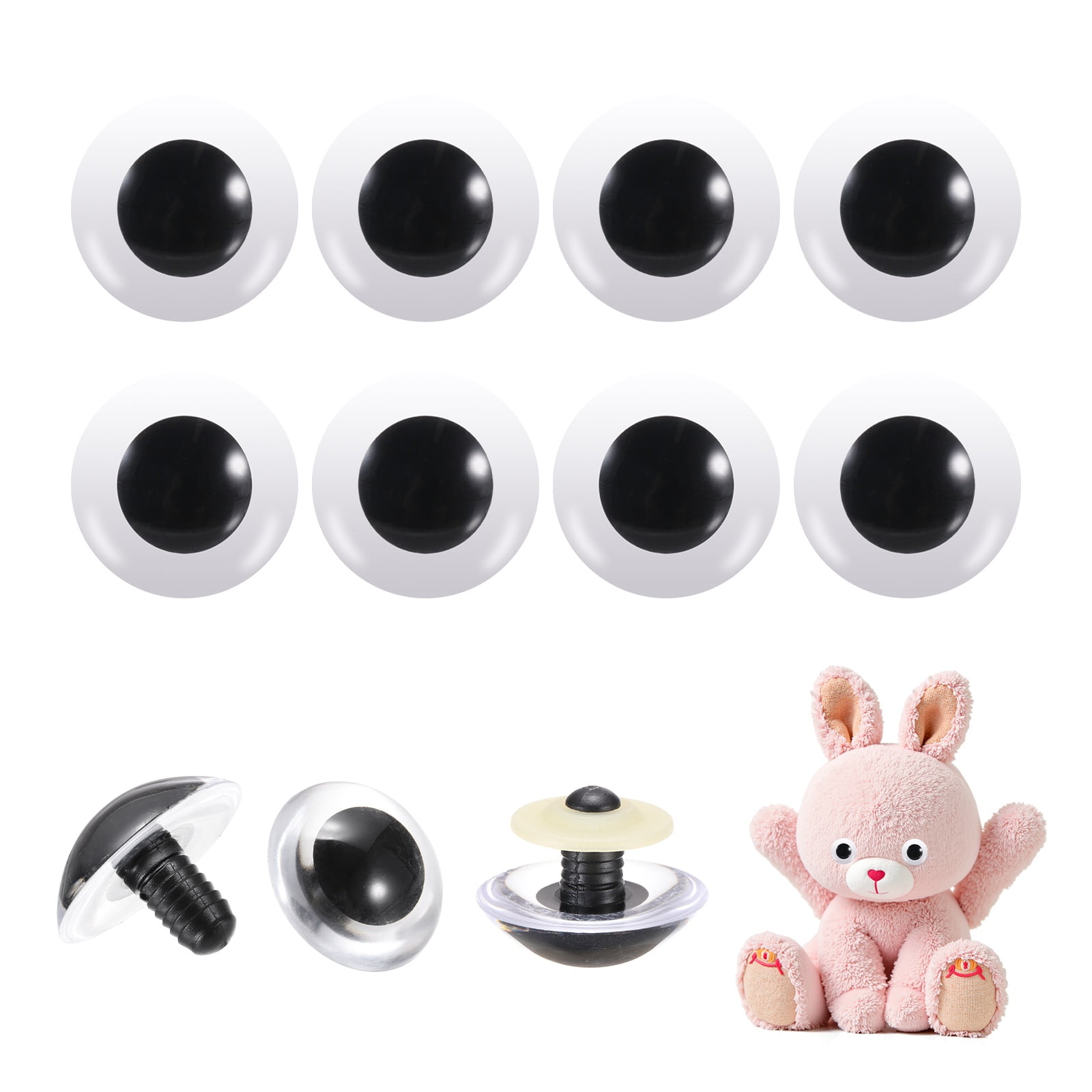 Uxcell 40mm Safety Eyes, 26Pcs Realistic Doll Crocheting Safety Eyes Black
