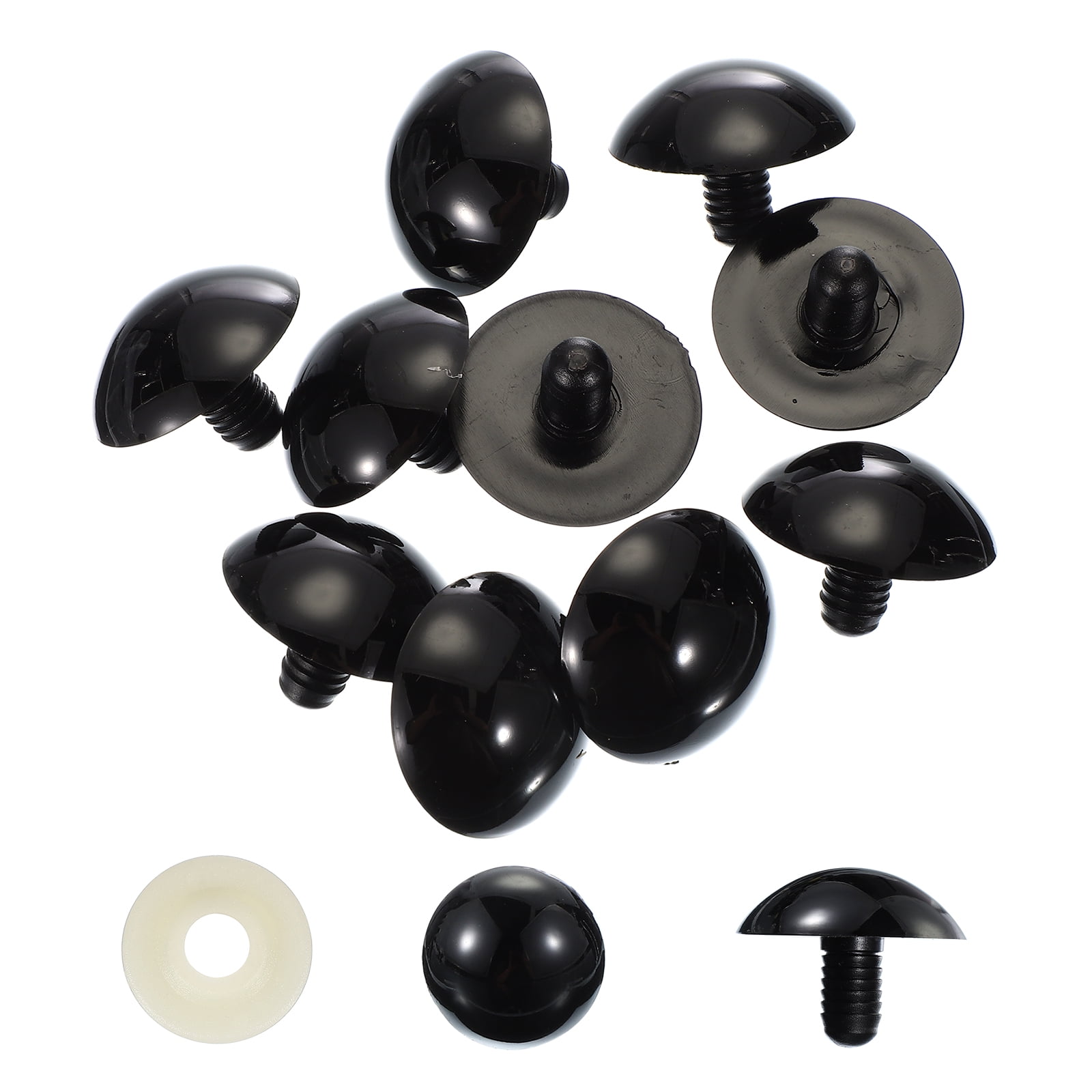 Uxcell 40mm Safety Eyes, 50 Pcs Plastic Craft Eyes with Protective Film, Black