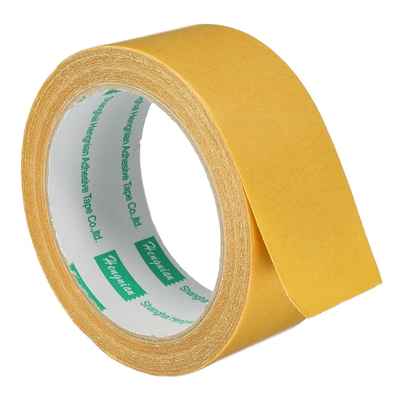 Uxcell 40mmx10m Double-Sided Adhesive Tape Duct Cloth Mesh Fabric, Yellow 1 Roll
