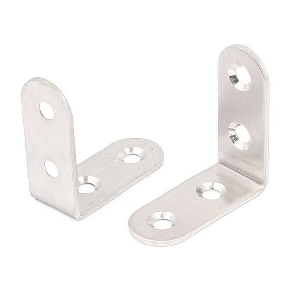 Uxcell 40mmx40mm L Shape Stainless Steel Shelf Wall Corner Brace Right Angle Bracket 2pcs