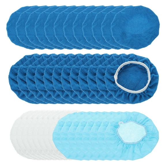 Uxcell 40pcs Car Polisher Bonnet Buffing Pad Micro-fiber Non-woven Fabric Lamb's Wool for 9"-10" Car Buffer Bonnets Polisher