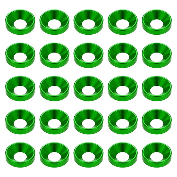 Uxcell 40pcs Countersunk Washer M6 Anodized Aluminum Alloy Finishing Washers, Screw Gaskets for Mechanical Accessories Parts, Green