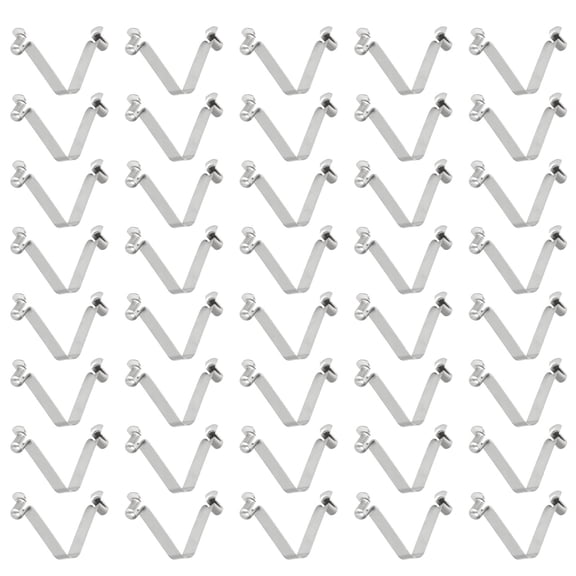 Uxcell 40pcs Double Button Kayak Paddle Snap Spring Clip 6x9x43mm 65Mn Spring Steel V-Shaped Hollow Lift Telescopic Locking Tube Pole Clips for Tent Umbrella Camping