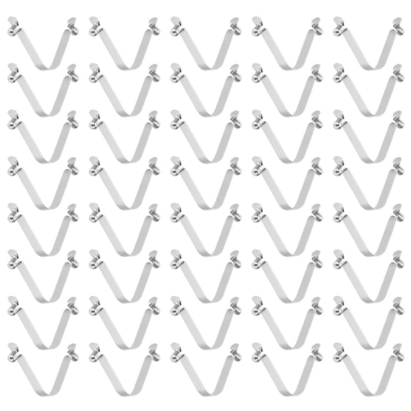 Uxcell 40pcs Double Button Kayak Paddle Snap Spring Clip 6x9x48mm 65Mn Spring Steel V-Shaped Hollow Lift Telescopic Locking Tube Pole Clips for Tent Umbrella Camping