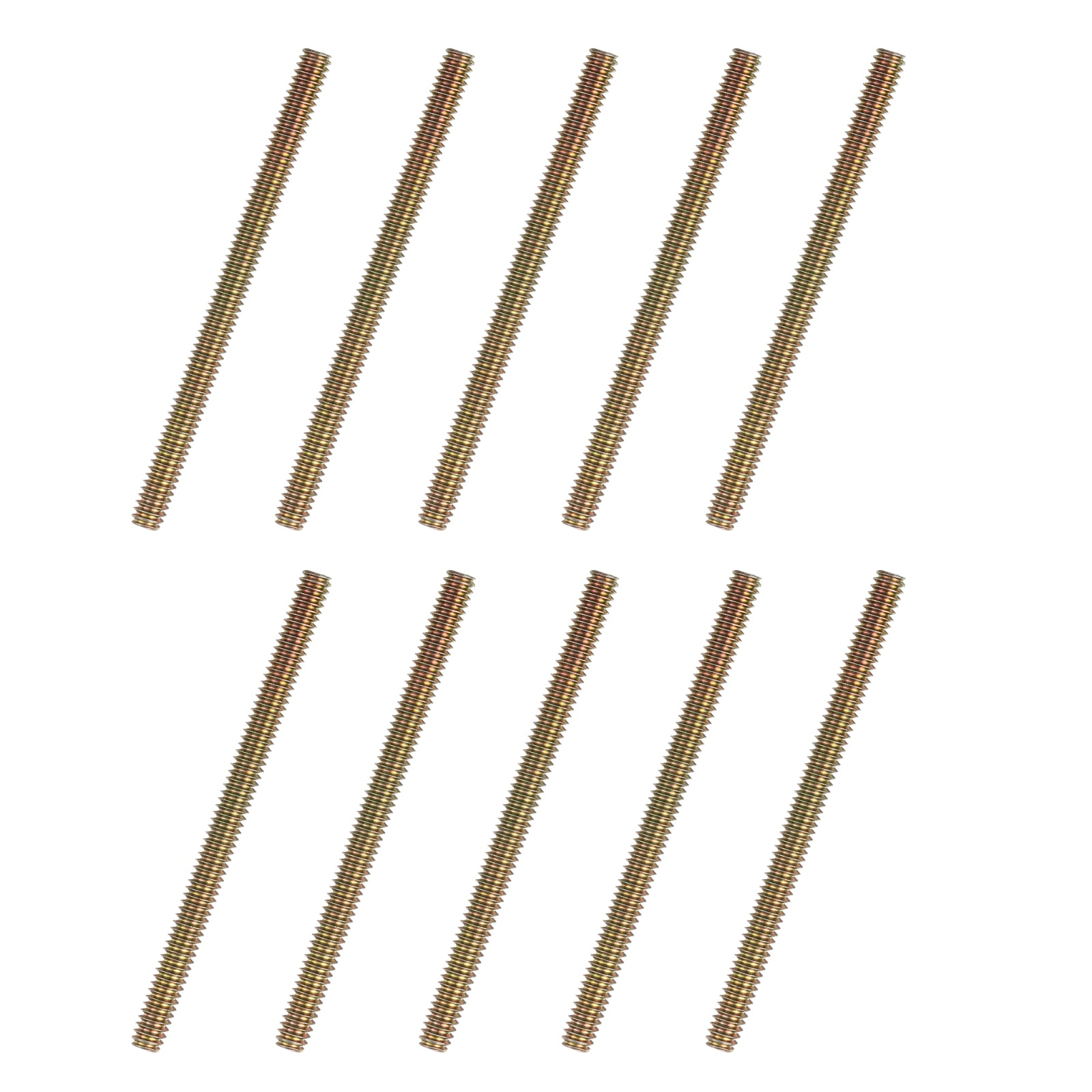 Uxcell 40pcs Fully Threaded Rods 1/4 x 3-1/2 Inch for Mounting Assembly Fastening, Colorful Zinc