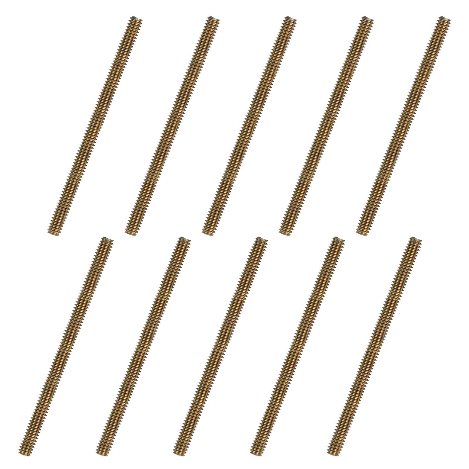 Uxcell 40pcs Fully Threaded Rods 1/4 x 4 Inch for Mounting Assembly Fastening, Colorful Zinc