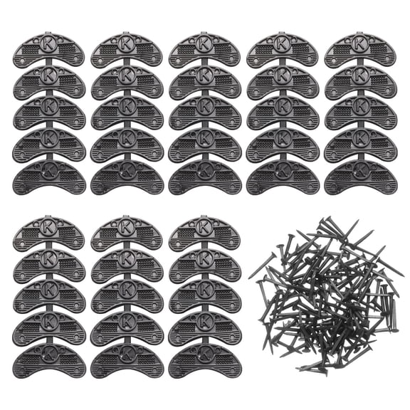 Uxcell 40pcs Heel Taps Rubber Pad Replacement Set Medium Size with 160pcs Screws, Black