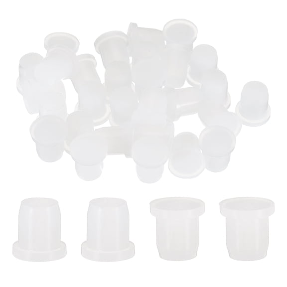 Uxcell 40pcs Hole Plugs Fit for 9.5mm(2/5") Hole, Round Snap Plug for Home,White