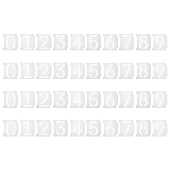 Uxcell 40pcs Number Stencils 2 Inch Plastic Reusable Number Painting Templates 0-9 Address Curb Stencils Kit for Mailbox Signs House Address Road Wall Art