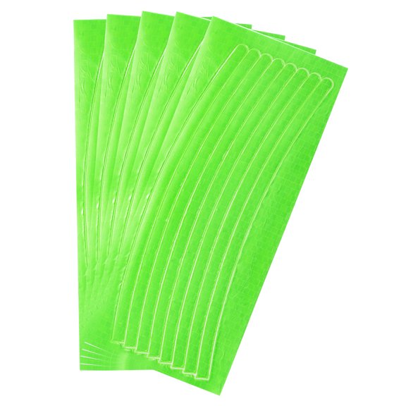 Uxcell 40pcs Reflective Wheel Strips 0.4"x8.3" Night Reflective Safety Stripe Decals Outdoor Bicycle Adhesive Reflector Stickers for Vehicles Trailers Trucks Bike Cars Signs, Green