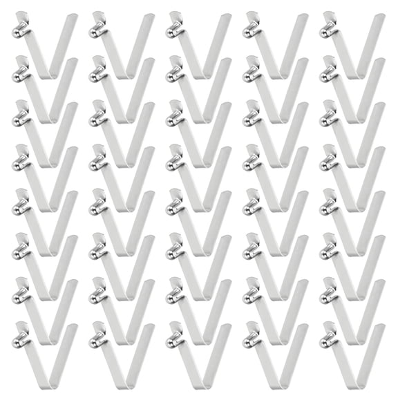 Uxcell 40pcs Single Button Kayak Paddle Snap Spring Clip 4x6.5x26mm 65Mn Spring Steel V-Shaped Hollow Lift Telescopic Locking Tube Pole Clips for Tent Umbrella Camping
