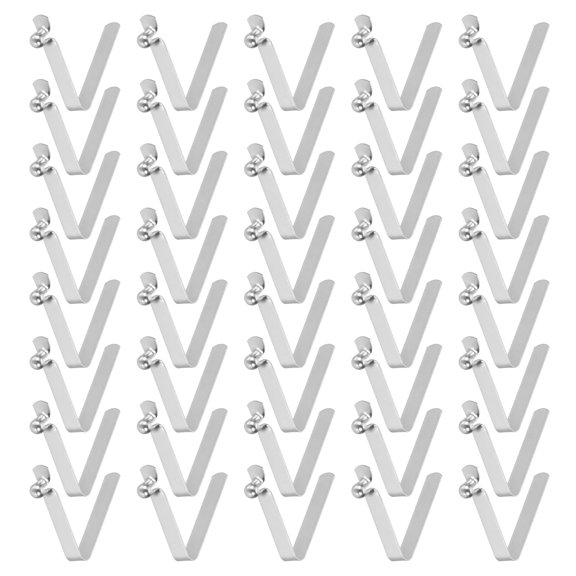 Uxcell 40pcs Single Button Kayak Paddle Snap Spring Clip 5x6.5x33mm 65Mn Spring Steel V-Shaped Hollow Lift Telescopic Locking Tube Pole Clips for Tent Umbrella Camping
