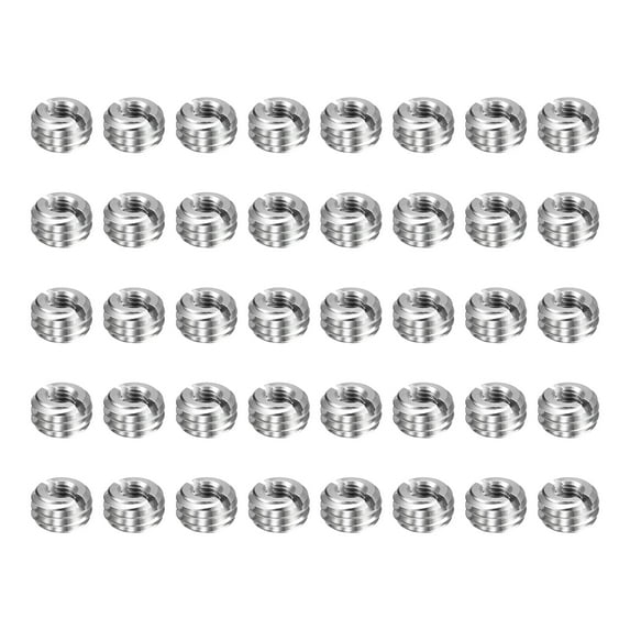 Uxcell 40pcs Thread Repair Inserts M10 x 1.5 Male to M5 x 0.8 Female Thread 6mm Long Stainless Steel Reducing Nuts Metric Self Tapping Sleeves