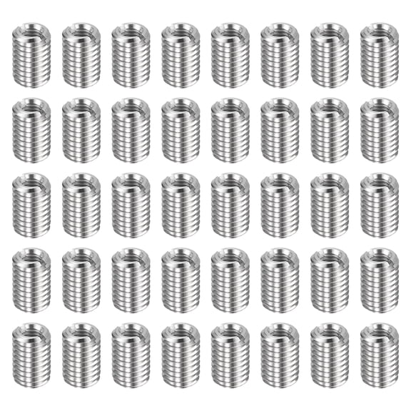 Uxcell 40pcs Thread Repair Inserts M10 x 1.5 Male to M6 x 1 Female Thread 15mm Long Stainless Steel Reducing Nuts Metric Self Tapping Sleeves