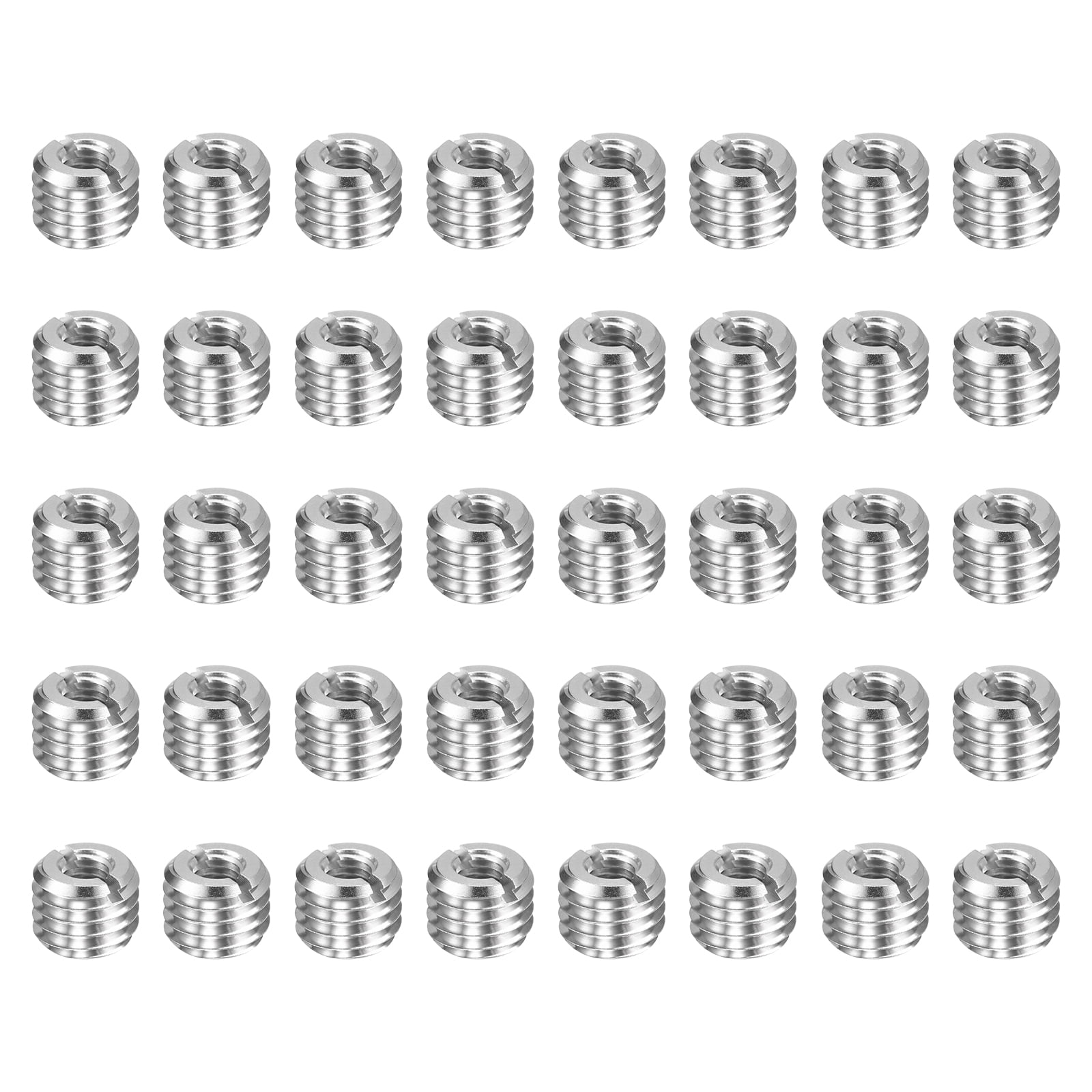 Uxcell 40pcs Thread Repair Inserts M12 x 1.75 Male to M6 x 1 Female Thread 10mm Long Stainless Steel Reducing Nuts Metric Self Tapping Sleeves