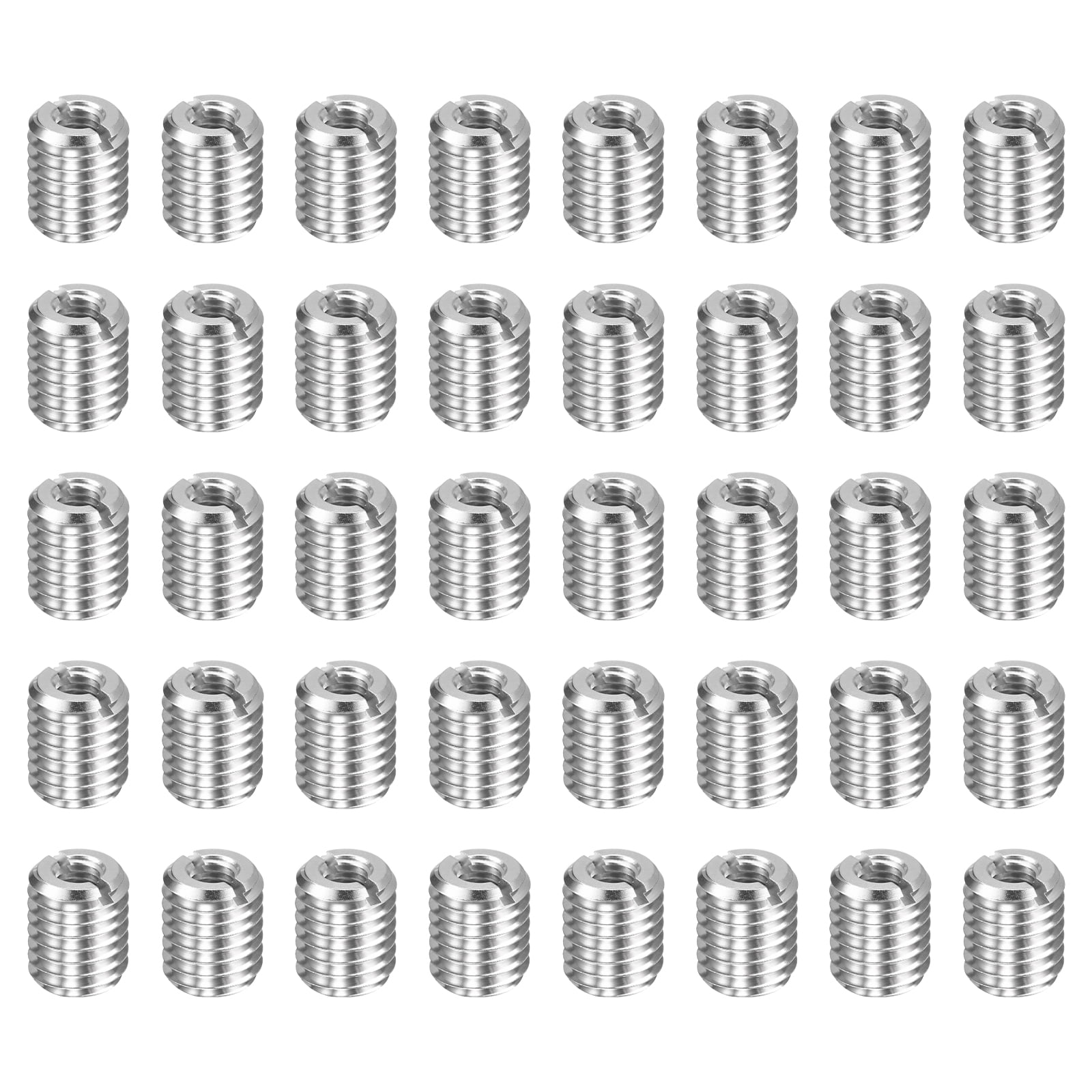 Uxcell 40pcs Thread Repair Inserts M12 x 1.75 Male to M6 x 1 Female Thread 15mm Long Stainless Steel Reducing Nuts Metric Self Tapping Sleeves