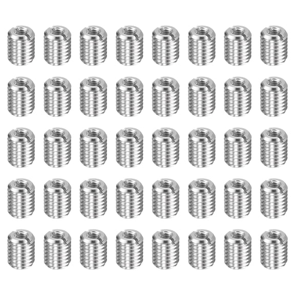 Uxcell 40pcs Thread Repair Inserts M12 x 1.75 Male to M6 x 1 Female Thread 15mm Long Stainless Steel Reducing Nuts Metric Self Tapping Sleeves