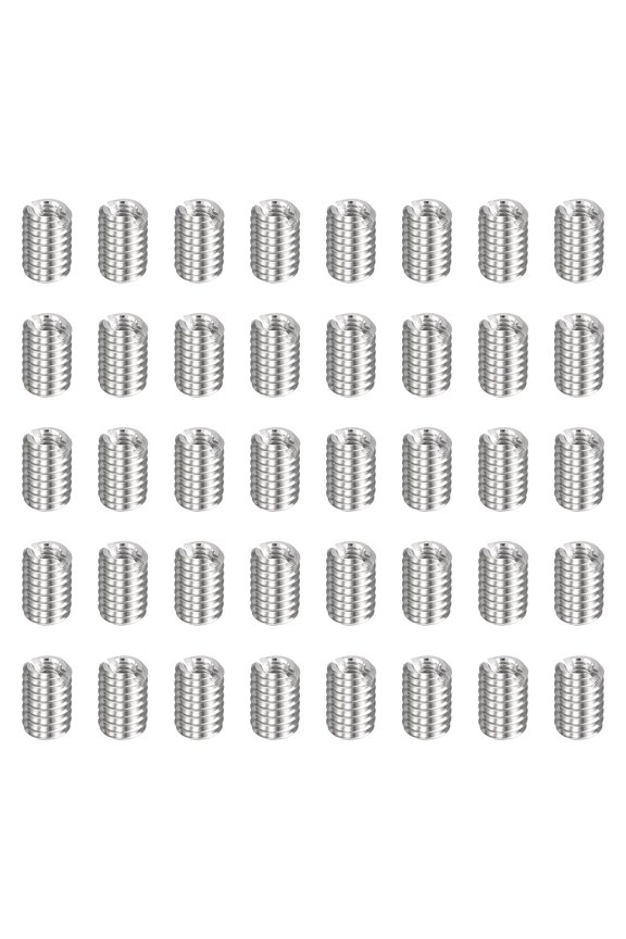 40pcs Thread Repair Inserts M4 x 0.7 Male to M2 x 0.4 Female Thread 6mm Long Stainless Steel Reducing Nuts Metric Self Tapping Sleeves