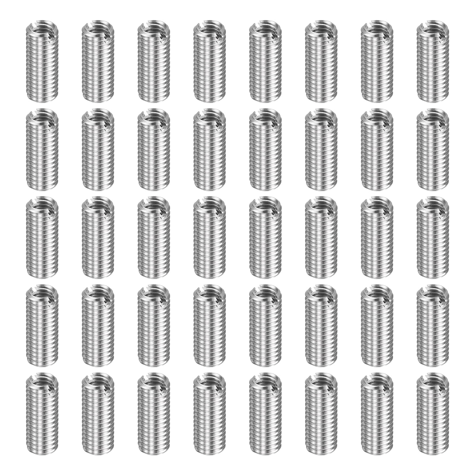 Uxcell 40pcs Thread Repair Inserts M8 x 1.25 Male to M6 x 1 Female Thread 20mm Long Stainless Steel Reducing Nuts Metric Self Tapping Sleeves