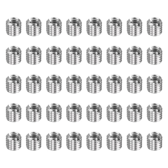 Uxcell 40pcs Thread Repair Inserts M8 x 1.25 Male to M6 x 1 Female Thread 8mm Long Stainless Steel Reducing Nuts Metric Self Tapping Sleeves