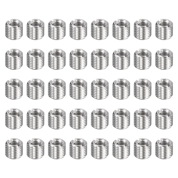 Uxcell 40pcs Thread Repair Inserts M9 x 1 Male to M6 x 1 Female Thread 8mm Long Stainless Steel Reducing Nuts Metric Self Tapping Sleeves