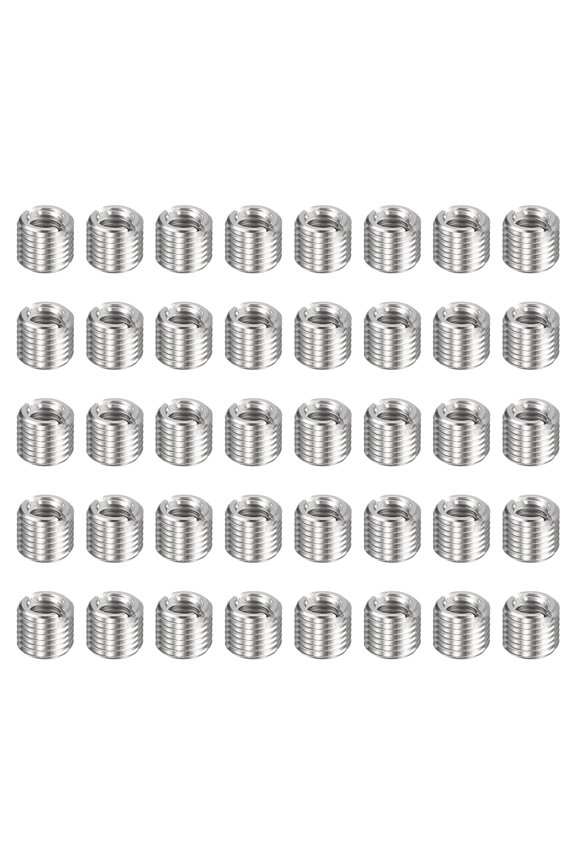 40pcs Thread Repair Inserts M9 x 1 Male to M6 x 1 Female Thread 8mm Long Stainless Steel Reducing Nuts Metric Self Tapping Sleeves