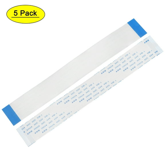 Uxcell 40pins Flexible FPC FFC Ribbon Cable (A Type) PE White 5pcs