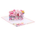 thumbnail image 1 of Uxcell 40th Birthday Card, Pop-Out Birthday Card 3D Flower Bouquet Butterflies, 1 of 5